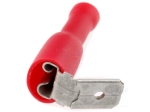 ST-021/R Кабелен накрайник плосък 6.3mm, 0.8mm, женски/мъжки 0.5-1.5кв.мм., изолиран червен