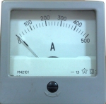 Амперметър 0-500А DC60x60mm М42101