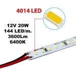 твърда студено бяла светодиодна лента, 144 LED/m smd 4014 (20W/m)