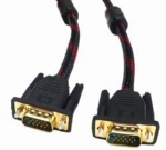 VGA кабел (мъжки-мъжки) 5m. с плетен PVC екран