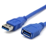 Кабел USB 3.0 удължител, USB A мъжки - USB A женски, син, 1.5метра