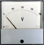 Волтметър МР120 0-400VDC аналогов панелен 120x120mm