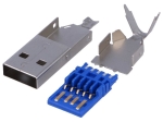 USBA-W3.0 Конектор USB A, мъжки прав за запояване на кабел, V: USB 3.0