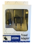 Зарядно за Galaxy S3/S4/S5 вх. 220VAC + 12VDC, изх. 5V, 2A USB + кабел