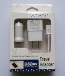 Зарядно за Galaxy S3/S4/S5 вх. 220VAC + 12VDC, изх. 5V, 2A USB + кабел