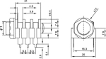 JC-214 жак стерео 6.3mm - женски, монтаж PCB + панел