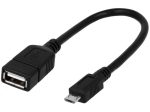Кабел USB(F) към Micro USB(M) 20cm. OTG LOGILINK