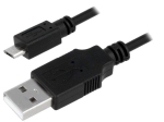Кабел USB - micro USB 0.6m LOGILINK никелиран, 30 AWG