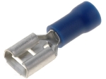 ST-005/B Кабелен накрайник плосък 6.3mm, 0.8mm, женски 1.5-2.5кв.мм., изолиран син 10бр