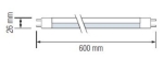 002-001-0009 LED SMD ПУРА T8 9W 6400K 650Lm 0.60m 220-240V СТЪКЛЕНА