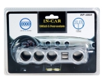 WF-4008 Адаптор-разклонител 1 към 4 запалка на кола, 2хUSB 5V 1A