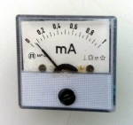 Амперметър 0-1mA DC МР40 аналогов панелен 40x40mm