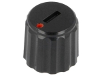GC6M-11X10 Копче за потенциометър, миниатюрно, черно, пластмасово, ост ф6mm