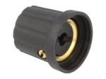 21-4S Копче за потенциометър, миниатюрно, черно, пластмасово, ост ф4mm