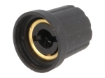21-6S Копче за потенциометър, миниатюрно, черно, пластмасово, ост ф6mm