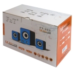 Компютърни колонки FT-202, 2x3W + 5W, USB, Черен-Син