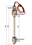 220VDC 1.5A Двоен поплавков сензор ключ за ниво 200-140mm вертикален неръждаем