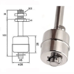 220VDC 1.5A Поплавков сензор ключ за ниво 100 mm вертикален неръждаем