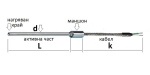 J тип FeCuNi Ф3х0200mm+2m кабел термодвойка мантел 800 ºC
