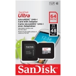 SanDisk Карта памет Ultra Android microSDXC UHS-I, 64GB, 48MB/s, Class 10