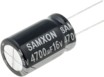 4700uf 16V 16x25mm 105°C Кондензатор електролитен с нисък импеданс SAMXON GT4700/16V