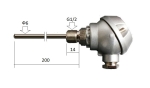 Pt100 ф6х200mm G1/2 термо датчик сензор 400°C