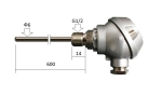 Pt100 ф6х600mm G1/2 термо датчик сензор 400°C
