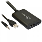 Конвертор, USB към HDMI, с Audio, Черен