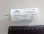 3C 2uF 470V работен кондензатор тип MKP с изводни пера