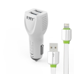 EMY MY-112 зарядно за кола 2хUSB 5V 2.4A, с кабел за iPhone 5/6/7