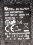 Импулсно захранване Ktec KSAD1200125W1EU 12V/1.25A с букса 2.1x5.5x12mm