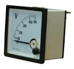 NP72 500V волтметър 0-500V AC, аналогов панелен 70x70mm