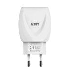 Мрежово зарядно устройство, EMY MY-221, 5V 2.1A, Универсално, 2 x USB, С Type-C кабел