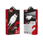 Мрежово зарядно устройство, EMY MY-221, 5V 2.1A, Универсално, 2 x USB, С Type-C кабел