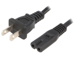 Захранващ кабел NEMA 5-15 (B) щепсел, IEC C7 женски, 2m