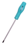 Кръстата отвертка 6" със синя PVC дръжка. Дължина: 25.5см.