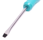 Плоска отвертка 6" със синя PVC дръжка. Дължина: 25.5см.