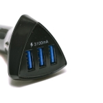 Зарядно устройство за кола 5V 3.1A, триъгълнор 3 x USB, без кабел