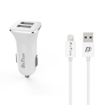 Зарядно устройство за кола DeTech, DE-C01i, 5V/2.4A, 12/24V, С Lightning кабел, 2 x USB