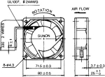 ВЕНТИЛАТОР 230VAC 80x80x25mm 28,9m3/h SUNON