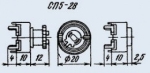 Тример потенциометър 330 ohm СП5-28А хоризонтален монтаж