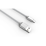 Кабел за данни, LDNIO LS17S, Micro USB, 2.0m, С оплетка, Сребрист, Златист
