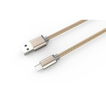 Кабел за данни, LDNIO LS17S, Micro USB, 2.0m, С оплетка, Сребрист, Златист