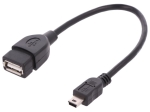 Кабел OTG USB A женски - Mini USB мъжки 20cm