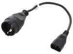 Кабел CEE 7/4 (женски шуко) - IEC C14 мъжки 0.3m