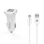 Зарядно устройство за кола DeTech DE-C01M, 5V/2.4A, 12/24V, С Micro USB кабел, 2 x USB