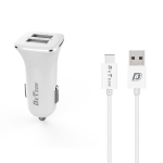 Зарядно устройство за кола DeTech, DE-C01C, 5V/2.4A, 12/24V, С Type-C кабел, 2 x USB