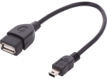 Кабел USB(F) към mini USB(M) 20cm. OTG ASSMANN