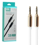 Аудио кабел Stereo Jack 3.5mm, метални конектори, силиконов, бял,1 метър