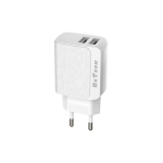 Мрежово зарядно устройство DeTech, DE-09, 5V/2.4A 220V, 2 x USB, бяло
